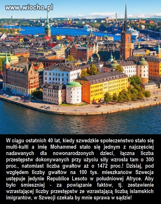 Sztokholm: "światowa stolica gwałtów"