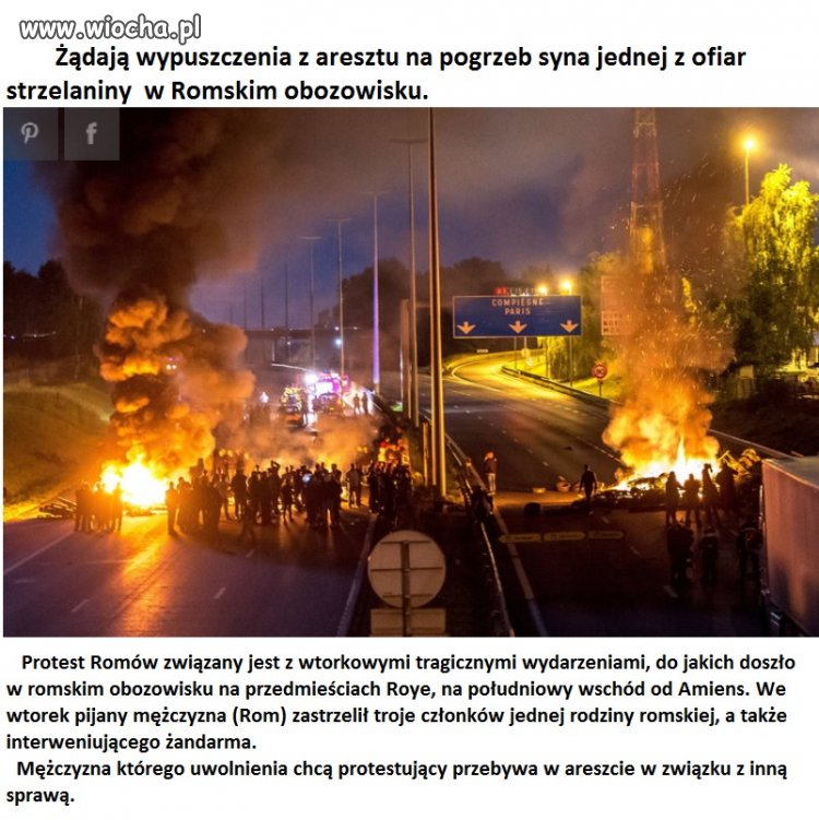 Cyganie blokują autostradę we Francji.
