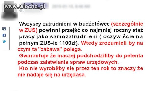 O 'wyższości' pracy na etat