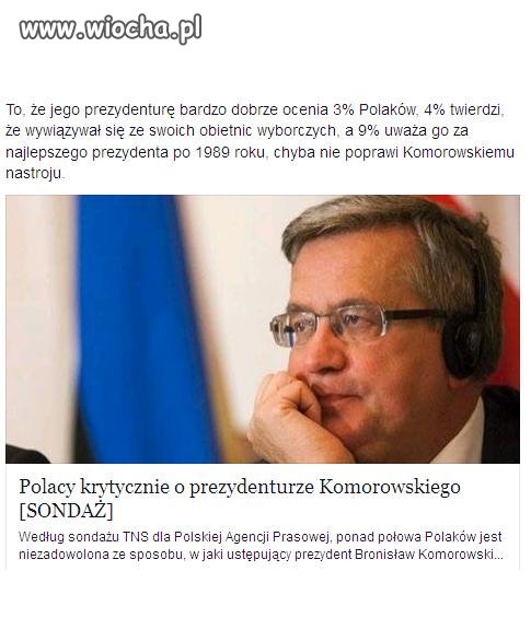 3% ocenia jego prezydenturę  bardzo dobrze