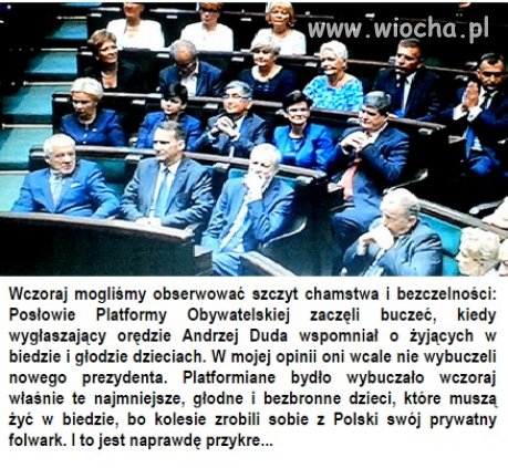 Posłowie PO wcale nie "wybuczeli" Dudy