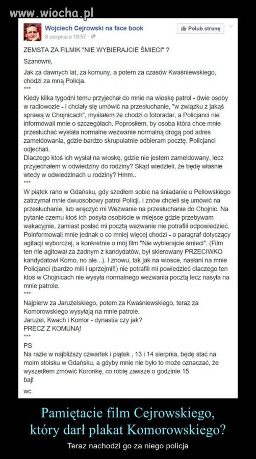 Nie wybraliśmy śmieci i nie wybierzemy na jesień!