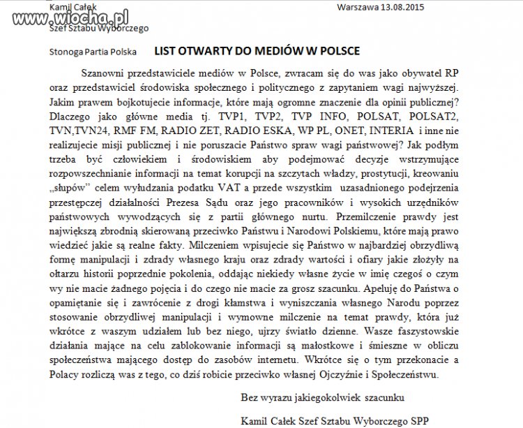 Stonoga ujawnia korupcję w Sadzie Okręgowym