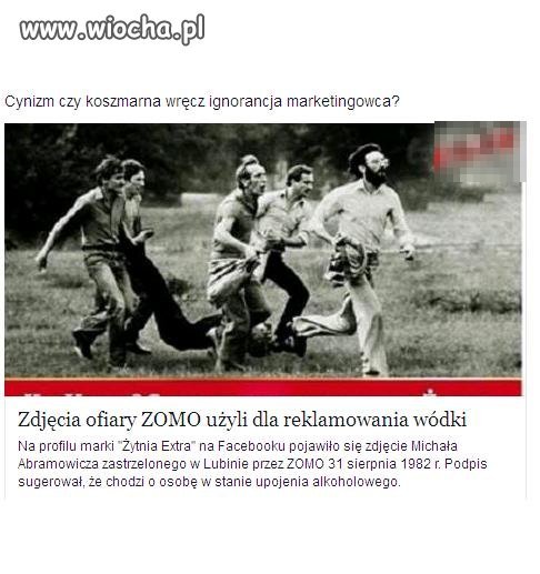 Zdjęcia ofiary ZOMO użyli dla reklamowania wódki