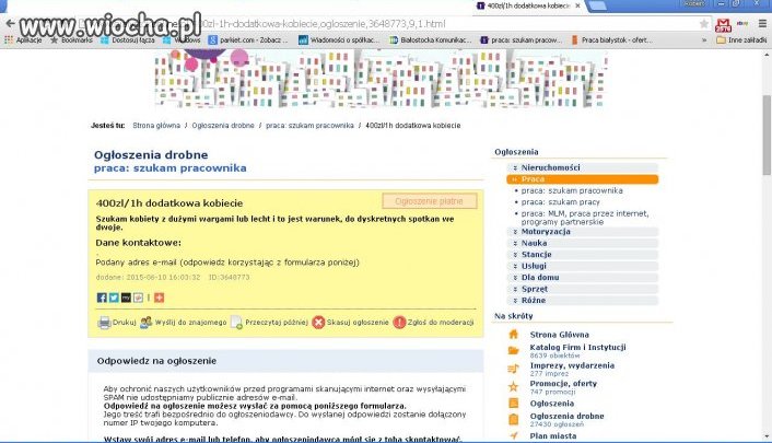 Praca za 400 zł za 1 godzinę