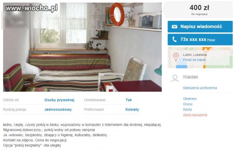 Z cyklu: ogłoszenia drobne