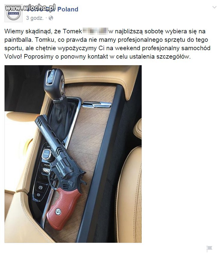 Koleś odpowiedział na smsa od Volvo