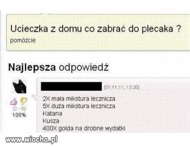 Ucieczka  z domu.