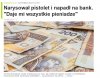 Narysował pistolet i napadł na bank.