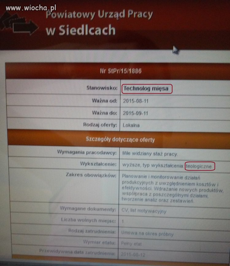 Technolog mięsa po teologii