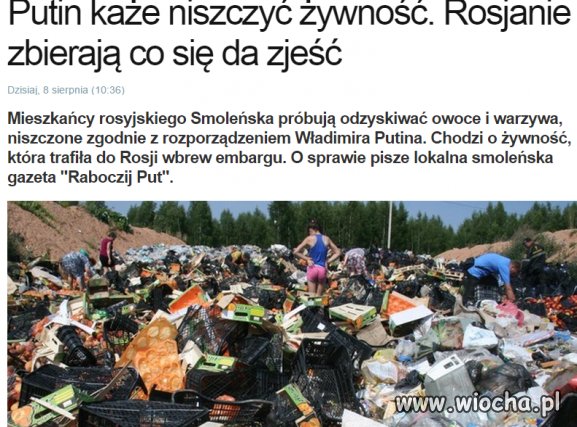 Zamiast dać biednym to lepiej zniszczyć
