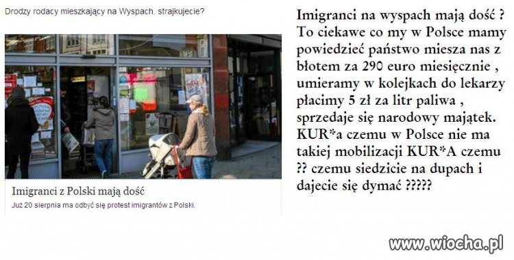 Imigrant ma dość niegodnego traktowania .