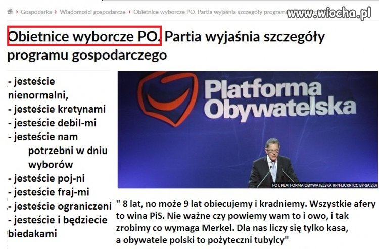 Reasumując dzisiejsze PO