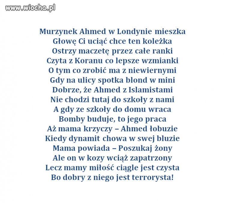 Wierszyk o Ahmedzie