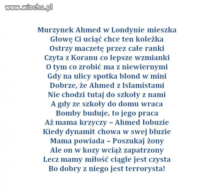 Wierszyk o Ahmedzie