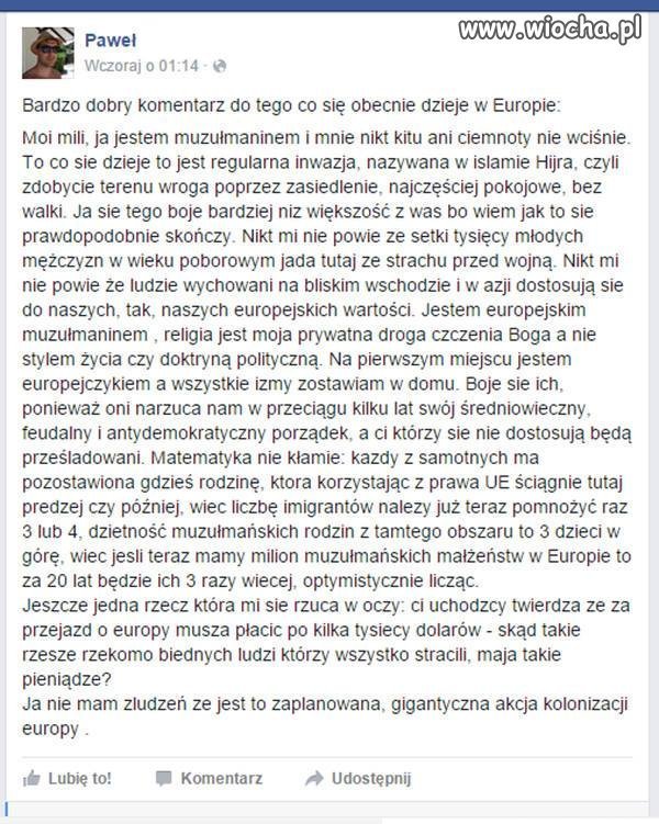 Kolonizacja Europy jest już w toku