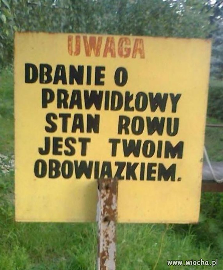 Więc dbajmy o rowy 