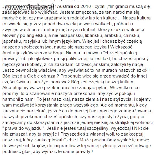  Australijski premier mowi tak...