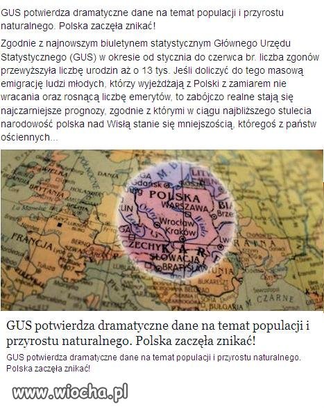 Polska znika z mapy w pół roku -13 tyś obywateli