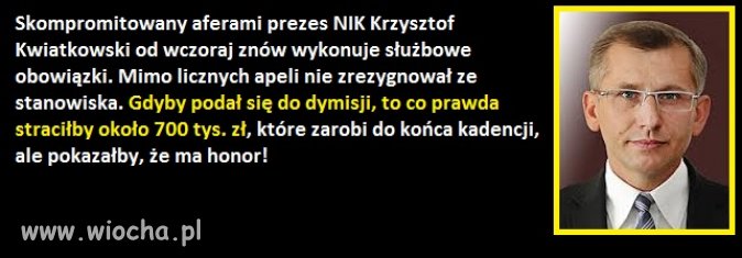 Kwiatkowski nie odejdzie z funkcji szefa NIK-u 