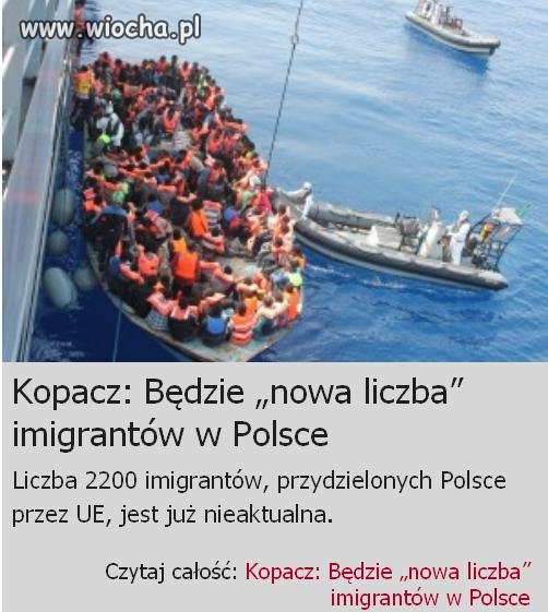 Kopaczowa zapowiedziała, że przyjmie
