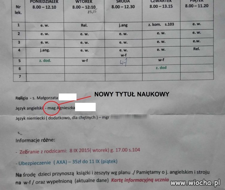 Syn chodzi do zwykłej podstawówki