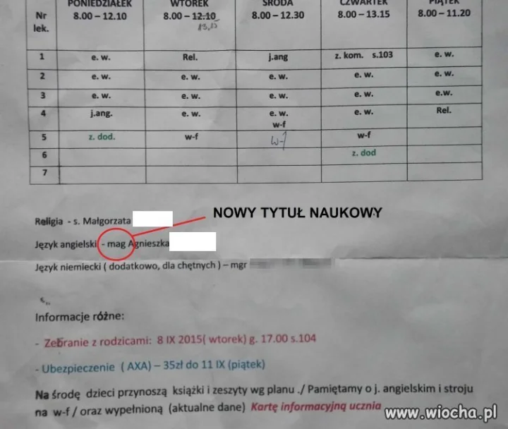 Syn chodzi do zwykłej podstawówki