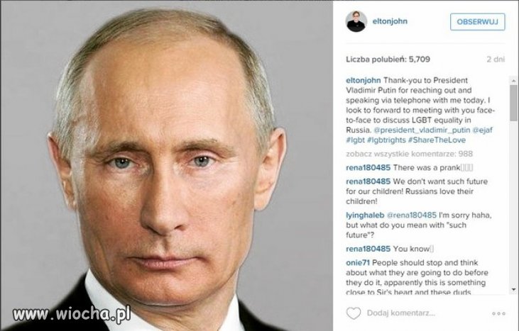 Starego zboka zrobili w konia ze dzwonił Putin