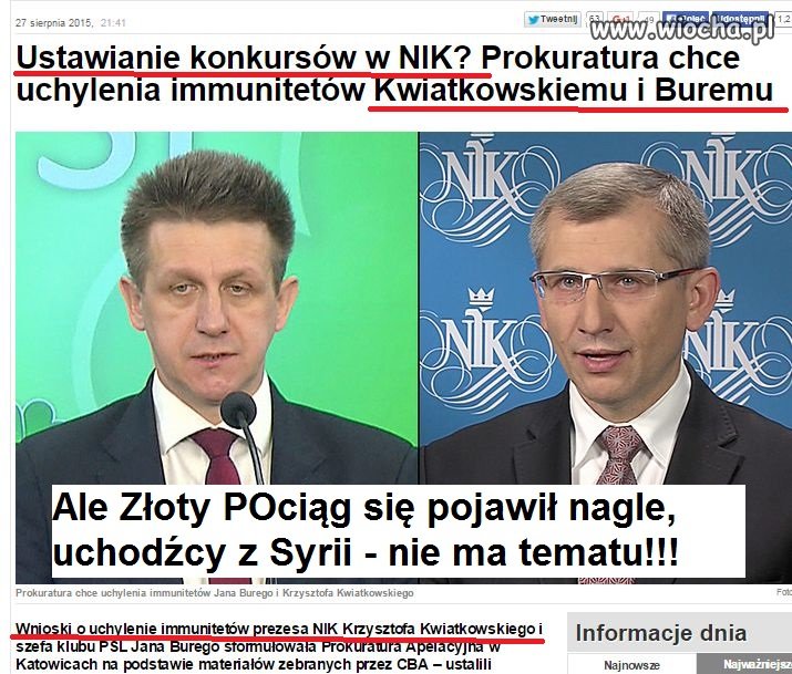 Tu niby uchodźcy, złoty pociąg, a tu konkursy na ?