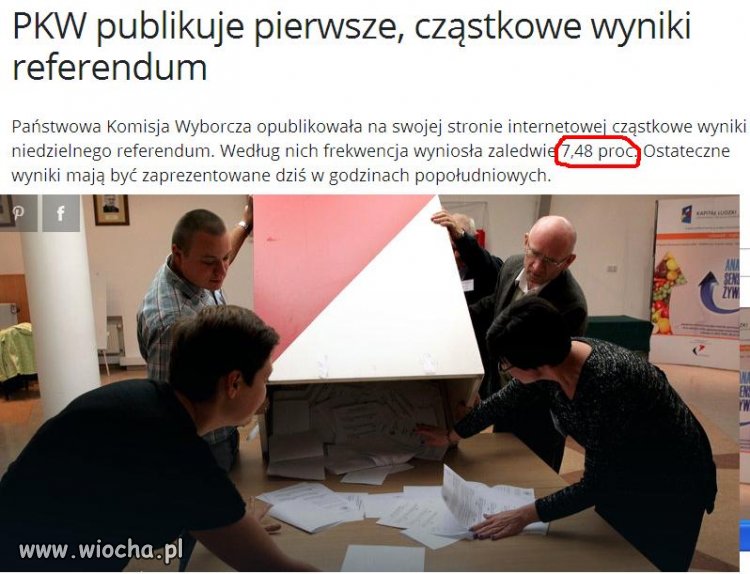 Frekwencja 7,48 % WSTD I HAŃBA Polacy.