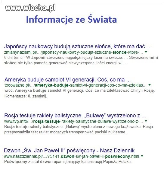 Informacje ze Świata