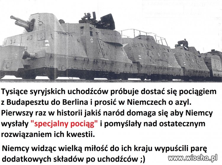 Pociąg po uchodźców syryjskich