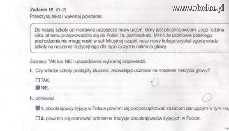 Odpowiedzi prawidłowe, to dlaczego 0 pkt?