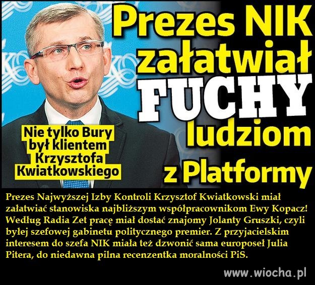 Prezes NIK Krzysztof Kwiatkowski załatwiał fuchy 
