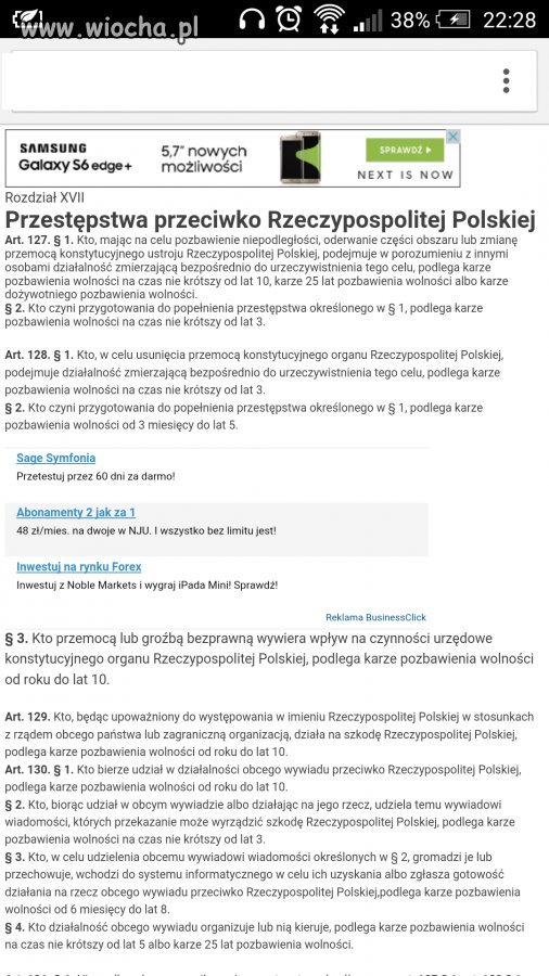 Tu jest szereg artykułów k.k z których trzeba PO 