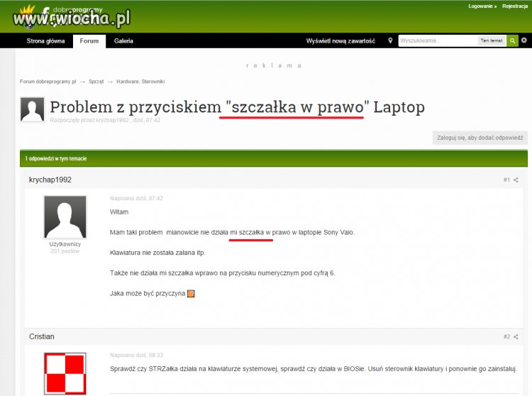 Problem ze "szczałką" 