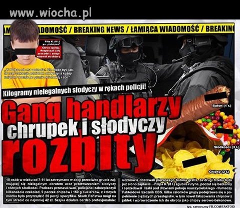 Gang handlarzy chrupek i słodyczy