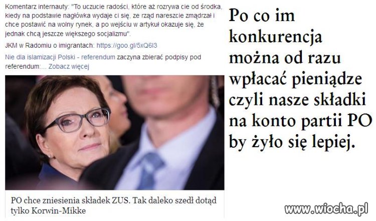 Znoszą składki ZUS ?