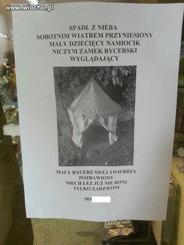 Namiot spadł z nieba
