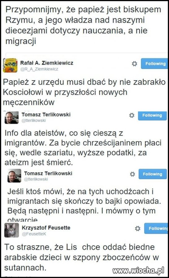 Po słowach Papieża o tym