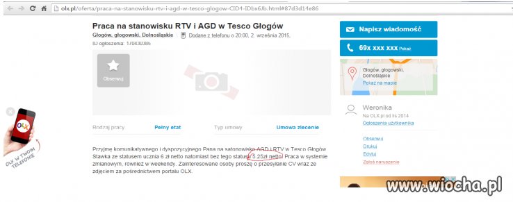 Praca za 840 zł