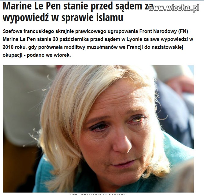 Źle się wypowiadała na temat islamu... 