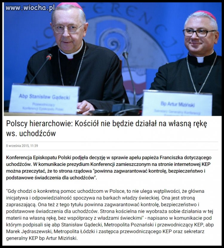 Rozumienie słów Franciszka przez Episkopat: