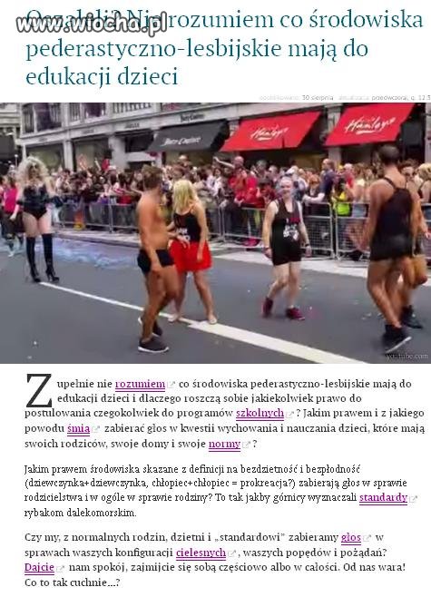 Pederaści itp. chcą ze swojej perspektywy uczyć