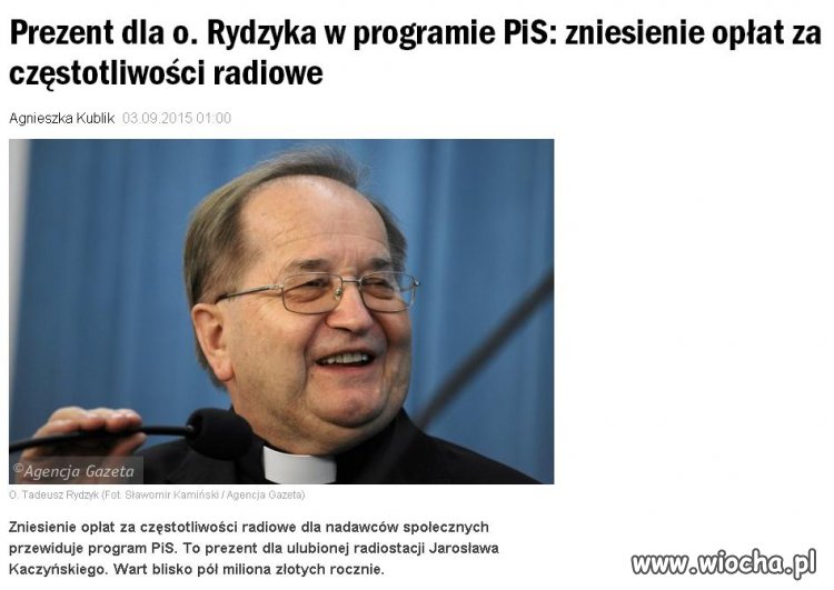 Przecież za poparcie trzeba zapłacić... 