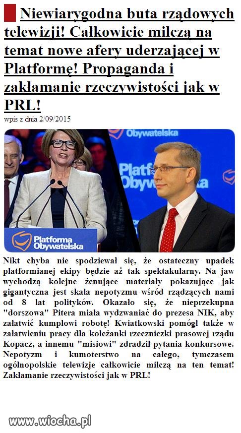 Zakłamanie rzeczywistości jak w PRLu