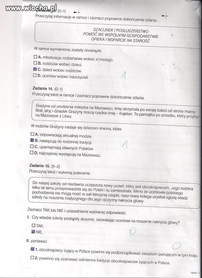 Dziecko rozwiązało test prawidłowo.