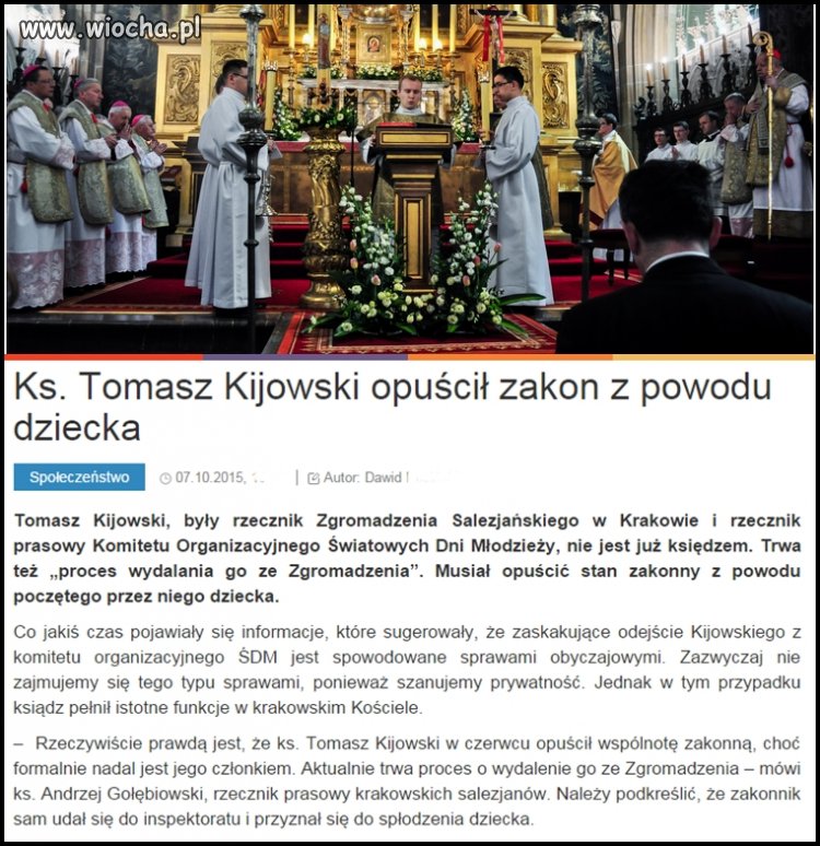 A  jeszcze niedawno miał kazanie jak to nie