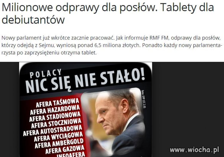 Milionowe odprawy dla posłów.