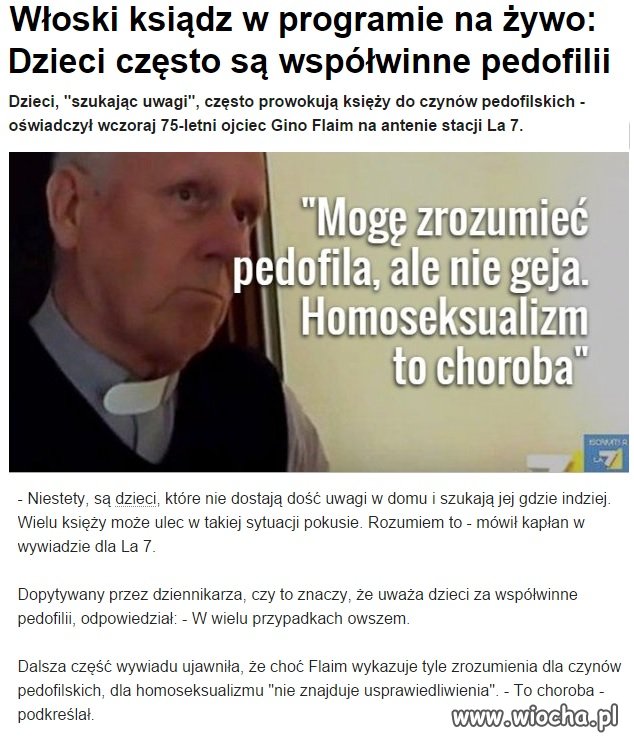 Kolejny miłośnik dzieci w Kościele